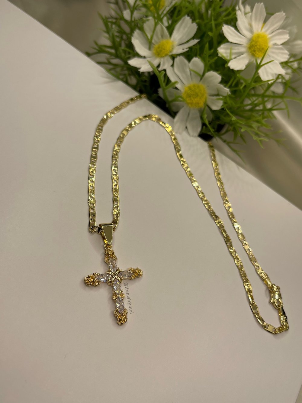 Rose on sale cross necklace